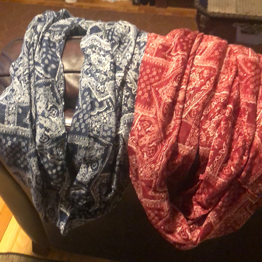 Two Long infinity scarves.